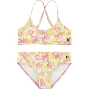 NWT Hurley Girl's Triangle Bikini Swim Set Pink Punch LARGE